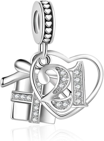 13 16 18 21 30 40 50 60 Birthday Gift Box Charm Compatible with Pandora Charms Bracelets for Women Birthday Jewelry Gifts in Saudi Arabia