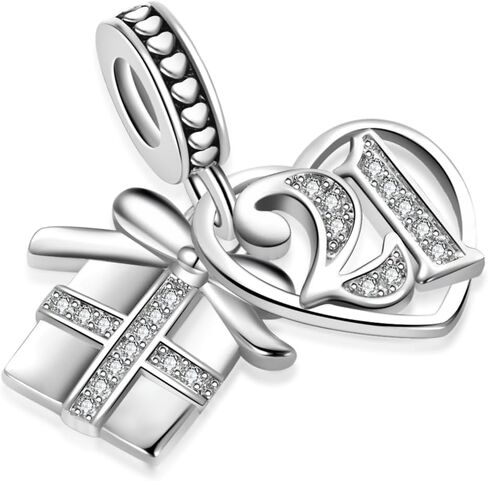 13 16 18 21 30 40 50 60 Birthday Gift Box Charm Compatible with Pandora Charms Bracelets for Women Birthday Jewelry Gifts in Saudi Arabia