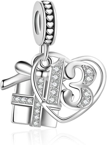13 16 18 21 30 40 50 60 Birthday Gift Box Charm Compatible with Pandora Charms Bracelets for Women Birthday Jewelry Gifts in Saudi Arabia