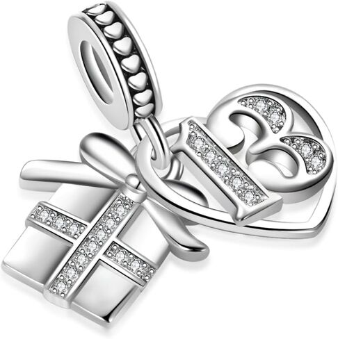 13 16 18 21 30 40 50 60 Birthday Gift Box Charm Compatible with Pandora Charms Bracelets for Women Birthday Jewelry Gifts in Saudi Arabia