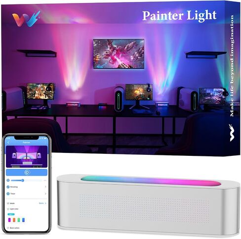 woohlab Smart LED Light Bar, RGBICW, 4 Light Beads, 64 sq.ft Coverage, Silver, Ideal for Room Decor, Gaming, TV Backlight, Ambient Lighting in Saudi Arabia