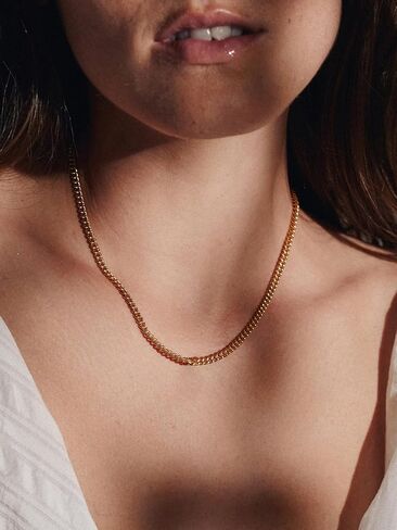 الذهب الإيطالي الصلب 18K على 925 قلادة سلسلة الفضة الاسترليني - سلسلة رابط الكوبي الماس 4 مم للنساء والرجال in Kuwait