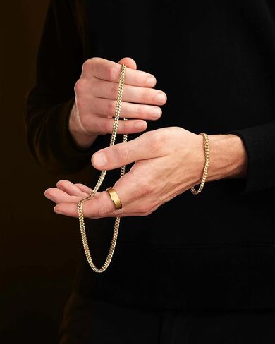 الذهب الإيطالي الصلب 18K على 925 قلادة سلسلة الفضة الاسترليني - سلسلة رابط الكوبي الماس 4 مم للنساء والرجال in Kuwait