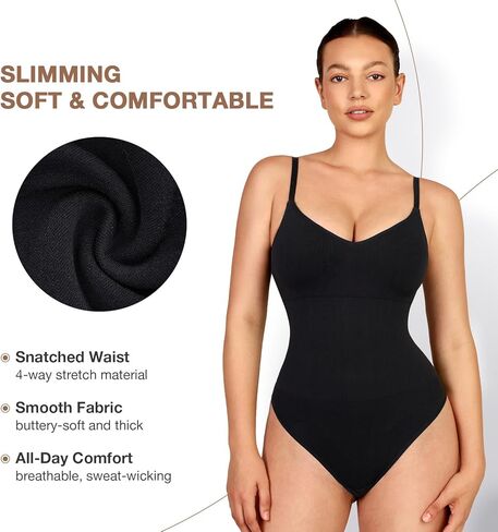 Lover-Beauty Women's Bodysuit Built in Bra Thong Sculpting Seamless Shapewear in Kuwait