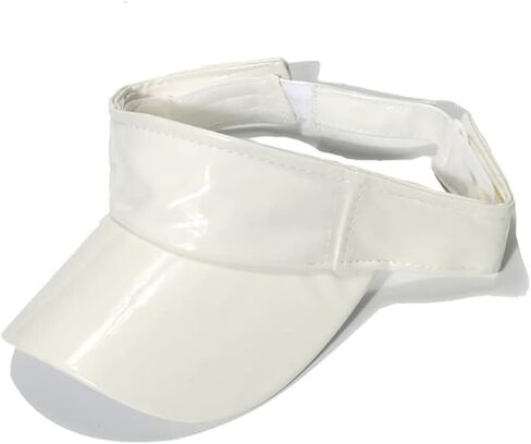 Women's Shiny PU Leather Street Empty Top Sun Visor Sun Hats Multicolour Female Sun Hat in Kuwait