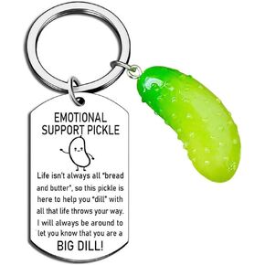 Meimimix Emotional Support Pickle Keychain Inspirational Cucumber Pickle Charm Funny Friendship Encouraging Appreciation Gift Birthday Mothers Day Father's Day Graduation