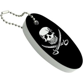 GRAPHICS & MORE Pirate Skull Crossed Swords Tattoo Design Floating Keychain Oval Foam Fishing Boat Buoy Key Float