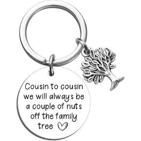 Cousin Gifts for Women Men Best Cousin Keychain Funny Gifts for Cousins Sister Brother Birthday Valentines Day Thanksgiving Christmas Gift for Cousins Sister Gift for Her