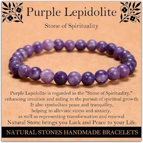 Handmade Natural Gemstone Elastic Bracelet - Healing Crystal Beads Jewelry, Unisex
