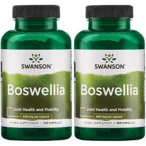 Swanson Boswellia - Herbal Supplement Promoting Joint Support - Ayurvedic Herb for Joint Flexibility & Mobility Support - Made with Boswellia Serrata Resin - (100 Capsules) (2 Pack)