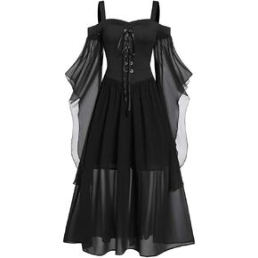 Twgone Renaissance Faire Costume Women of the Houtter Halloween Dress Cosplay Complay بالإضافة إلى ملابس قوطية الحجم
