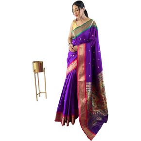Paithani المنسوج الحرير ساري مع بلوزة غير مختلطة