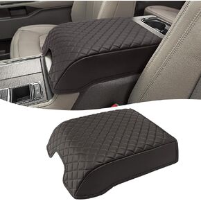 غطاء ذراع CBH Center Center Cover for 2015-2020 Ford F150 ، 2017-2022 F250 F350 F450 F550 ، 2018-2024 Expedition ، Pucket Seat ، Pu Leather Trim ، Anti-Spcratch ، Brown (وليس لسنوات أخرى)