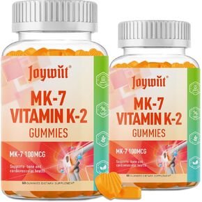 فيتامين K2 MK-7 Gummies 100mcg ، مكملات فيتامين K2 الإضافية لدعم العظام والفد ، نكهة البرتقال الطبيعية القابلة للمضغ ، غير الكائنات المعدلة وراثيًا ، نباتي ، 60 غومين.