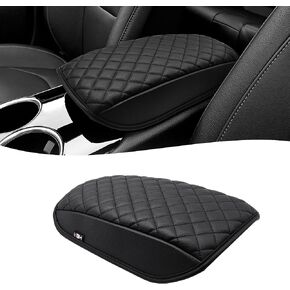 KBH Center Censole Renrest Cover for Ford Fusion 2013-2016 ، Vinyl Leather Trim ، واقي راحة ذراع السيارة ، ومكافحة الخدش ، والأسود