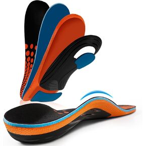 AOTENG Star Plantar Tavisital Insooles ، عالي الدعم القوس النعال من 240 إلى 300 رطل ، إدراج أحذية تقويم العظام الثقيلة طوال اليوم المشي ، والوقوف (الرجال 7.5-8 / النساء 8.5-9 (255 ملم) ، محسّن برتقالي)