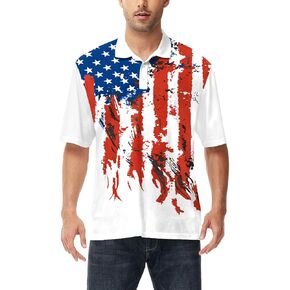 Aobute Mens Pintriotic Polo 4 يوليو قمصان الجولف القمصان American Activewear Tops in Kuwait