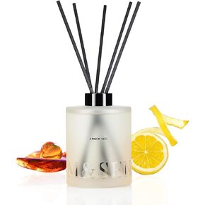 M&SENSE Sandalwood & Vanilla Reed Diffuser Set - 16.9 fl oz Long-Lasting Scent, Non-Toxic Essential Oil Diffuser for Home, Fragrance Diffuser Housewarming Gift & Bathroom Bedroom Decor