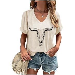 Women Rock Band T-Shirts Vintage Rock and Roll Country Music Shirt Funny Concert Outfit V-Neck Vacation Tops
