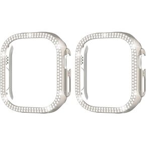 2 Pack Sparkling Diamond Bling Case Without Screen Protector for Apple Watch Series 10 42mm - Starlight(No Glass)