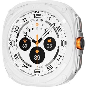 حالة واقية لسلسلة Samsung Watch Series 7 Ultra 47mm. ناعم ومرن TPU حالة الاصطدام رقيقة الاصطدام ، وخاصة لساعة Samsung Galaxy 47 ملم. [لا يوجد حامي شاشة] (أبيض)