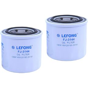 2 حزمة من Lefong FJ-3144 مرشح الزيت يستبدل 129150-35170 ، 129150-35150 ، 129150-35151 ، 129150-35153 ، HH160-32093 ، 16271-32090 يناسب Yanmar 4JH 4JH3 جراد