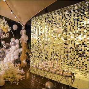 Kate Iridescent Pink Mermaid Shimmer Wall Backdrop Panels for Party Backdrops, Wedding, Birthday Decoration 24 Panels