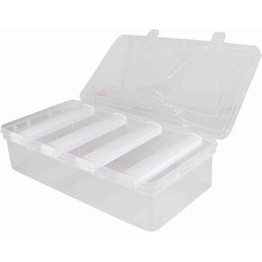Multipurpose Plastic Storage Box with 4 Adjustable Rods l Storing Box For Bangles, Chuda, Kada, Watches, Scrunchies I (Transparent_Big_4-Rod)