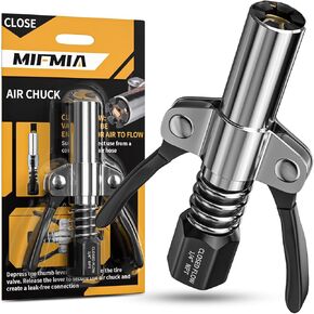 Locking Air Chuck, Heavy Duty Closed Flow with Six Steel Jaws, Locks onto Any Tire Valve, No Leaks or Pop-Offs, Rated to 150 PSI - Closed Flow