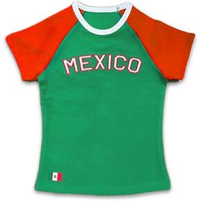 Womens Vintage Baby Tees Mexico Jersey Shirts for Women Mexican Y2k Graphic Crop Tops Cropped Tee 2000s Clothing