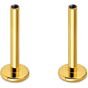 FINE4U 2PC ASTM F136 Titanium 16G 10mm Piercing jewelry Stud Long Post Bar, Internally Threaded Screw on Internally Threaded