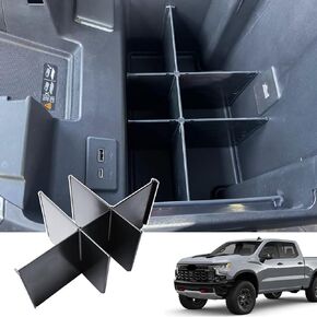 Center Console Organizer Compatible with 2022 2023-2025 Chevy Silverado/GMC Sierra 1500 & 2024 2025 Silverado/Sierra 2500HD 3500HD Accessories, Middle Console Divider Front Bucket Seats ONLY