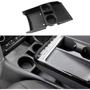 Lower Center Console Organizer Compatible with 2025 Hyundai Tucson Limited and Tucson Hybrid/Plug-in Hybrid Accessories Cup Holder Compartment Insert Tray (with Steering Wheel Shifter), Black