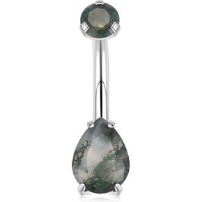 FUNLMO 14G Belly Button Ring Titanium Belly Button Piercing Floating Navel Piercing Jewelry Navel Ring Internally Threaded Belly Piercing Jewelry