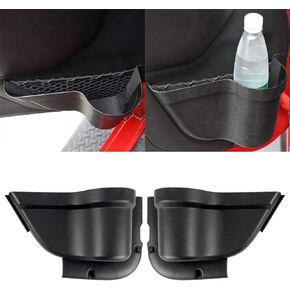 2PCS Front Door Storage Pockets for Jeep Wrangler JK JKU 2 4 Door 2011-2018 Side Insert Door Organizer Pockets Interior Storage