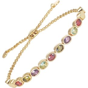 Copper Bracelets for Women, 99% Pure Copper Gold Adjustable Bracelets with 3500 Gauss Magnets and Colored Crystal Bracelets