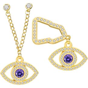 Eyes Hat Brooch Pins, Shining Diamond Hat Pins with Chain, Lucky Eye New E-ra Hat Brooch Pins for Hat Badge Lapel Decoration Gifts for Friends
