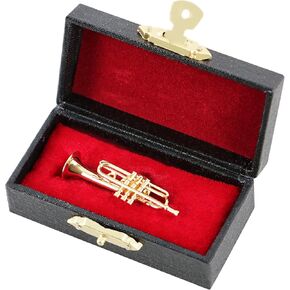 EASTROCK Miniature Trumpet Brooch Pin, Mini Trumpet Pin Fashion Lapel Brooch for Men Women with Case Musical Gift Birthday Gift
