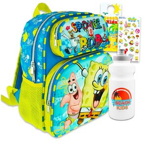 SpongeBob Mini Backpack Set - Bundle with 12" Preschool Bag, Water Bottle, Stickers, More | Mini SpongeBob Backpack Purse for Kids, Boys, Girls