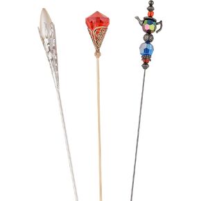 Alilang Classic Vintage 3Pcs Hat Brooch Pin Set with Rhinestone and Pearl Accents for Scarves and Hats Lapel Pin Accessories