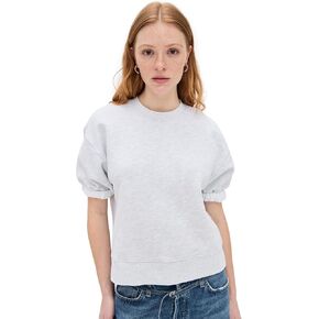 perfectwhitetee Women's Rebecca French Terry 3/4 Puff Sleeve Sweatshirt
