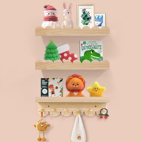 رفوف كتب الحضانة العائمة للجدار ، و 16 '' كتاب Wood Book For Boy Boys Girls Breat Bathorn و Décor Storage ، و Gall Shelf للكتب ، والنباتات ، والألعاب ، وإطارات الصور (خشبية ، 4 عبوات)