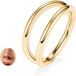 FUNLMO Double Hoop Nose Ring G23 Titanium Septum Ring 20G 18G 16G Conch Helix Daith Rook Tragus Cartilage Nose Lip Piercing Jewelry for Women Men