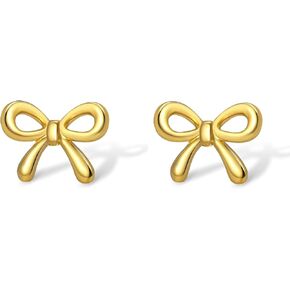 18k Minimalist Gold Plated Bow Earrings for Women Bow Stud Earrings Set Bow Jewelry Gifts