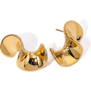 Earrings twisted 18k Gold plated | Simple, Elegant, and Versatile for Any Occasion| Hypoallergenic, Perfect for Sensitive Ears| Lightweight and Stylish, Ideal for Everyday Wear | SABAAH