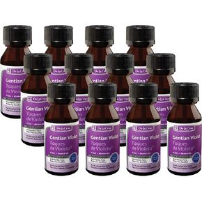 De La Cruz Gentian Violet - Violeta de Genciana - صبغة البنفسجي 1 ٪ من الإسعافات الأولية المطهر ، 1 أوقية (12 زجاجة)