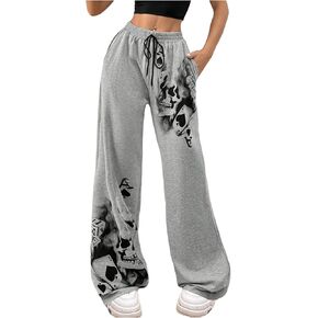 Soly Hux Women's Y2K Sweatpants الرباط الخصر مستقيم الساق القوطية سراويل الشارع الشارع