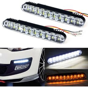 2x 30 سيارة LED خلال النهار تشغيل مصباح ضوء النهار Drl مع أضواء الدوران أبيض وأصفر