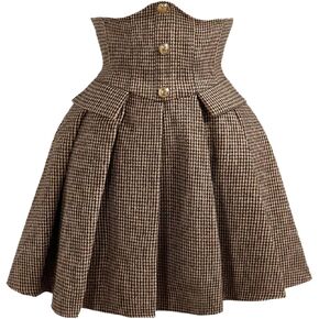 Makemechic Women's Womaid Mini Skirt Button Front Pront A Line Line -Flowant Terts