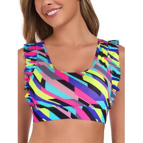 Ocean Blues Women's Ruffle Bikini Top Supportive Swimsuit